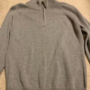 JCrew Boys gray quarter zip sweater